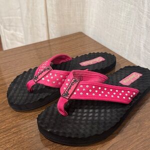Skechers Pink Rhinestone Flip Flops